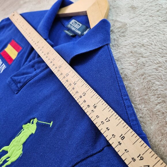 Polo by Ralph Lauren Polo Shirt Spain Big Pony Logo Golf Custom Fit Men's Size L - Picture 5 of 10